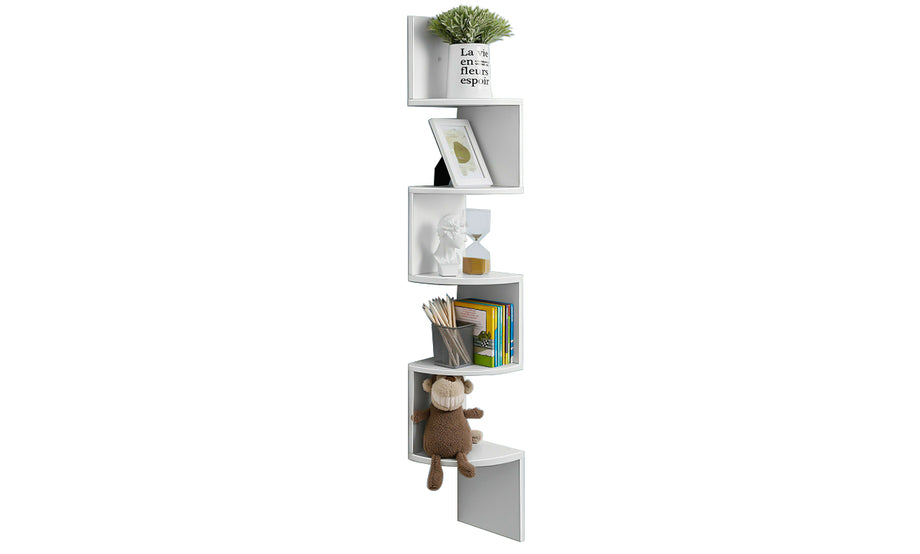 5 Tier Zig Zag Corner Wall Shelf