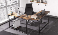 Dripex Corner Computer Desk, L Shaped Corner Gaming Desk for PC with CPU Stand