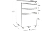 Dripex 3-Drawer Mobile Vertical Filing Cabinet