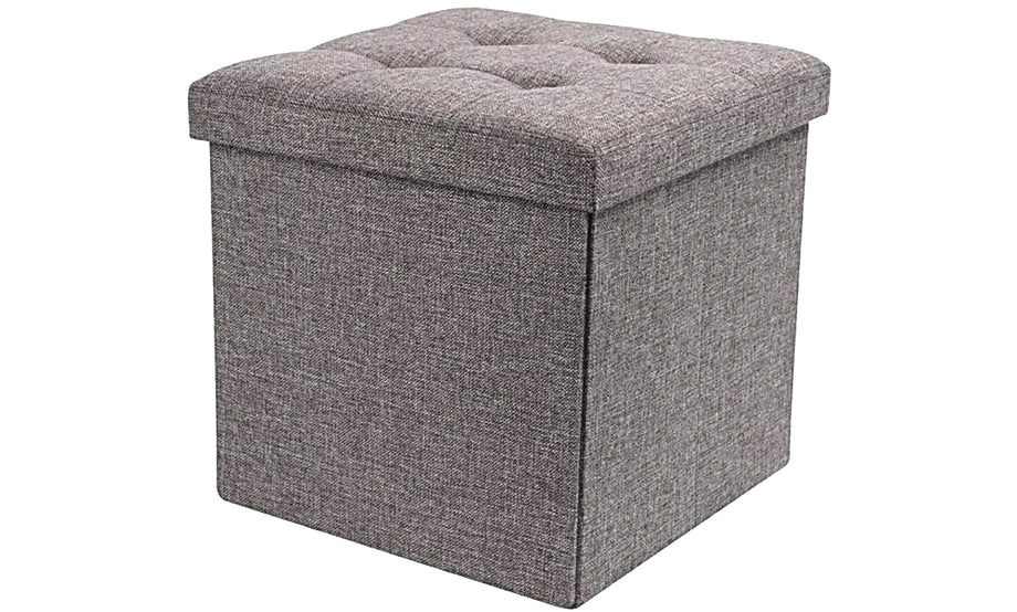 Foldable Tufted Square Cube Foot Rest Storage Ottoman