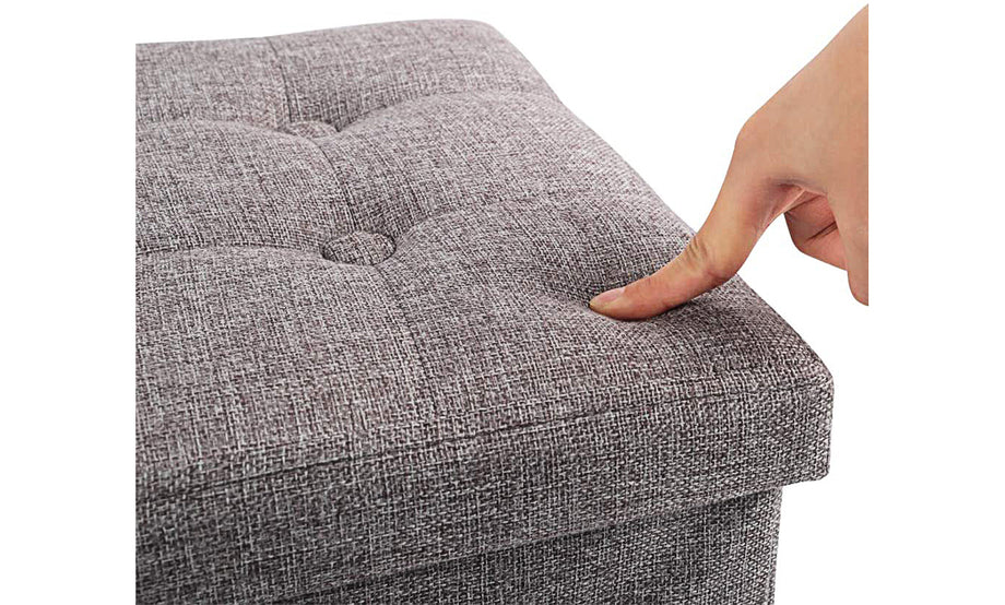 Foldable Tufted Square Cube Foot Rest Storage Ottoman