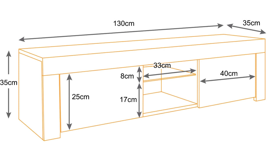Dripex LED TV Stand up to 130cm