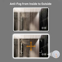 Dripex Illuminated Backlit LED Bathroom Mirror ,600*800 MM Bluetooth Bathroom Mirrors with Dimmable LED Lights and Demister Pad, Horizontal/Vertical