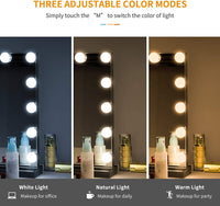 Dripex Vanity Mirror with Lights, Large Hollywood Lighted Makeup Mirror with 14 Dimmable LED Bulbs, Touchscreen Control, Cosmetic Tabletop Mirror for Bedroom, Dressing Room 19.7"x 4.7"x 16.5"