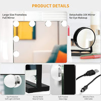Dripex Vanity Mirror with Lights, Large Hollywood Lighted Makeup Mirror with 14 Dimmable LED Bulbs, Touchscreen Control, Cosmetic Tabletop Mirror for Bedroom, Dressing Room 19.7"x 4.7"x 16.5"