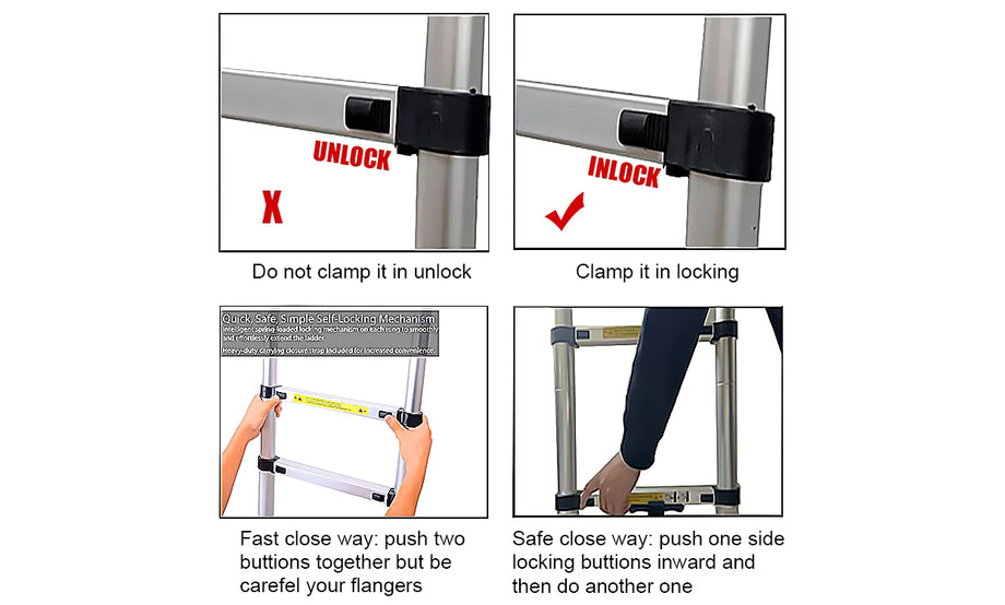 2.6M-6M Portable Telescopic Ladder Multi-Purpose