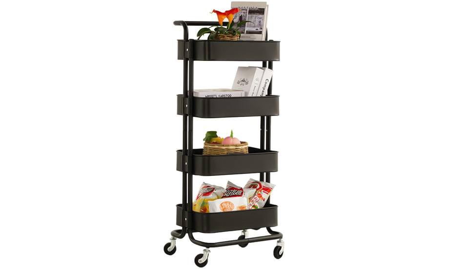 Dripex 4-Tier Rolling Multi Function Storage Trolley Utility Cart
