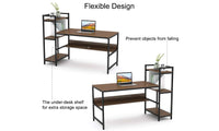 Yoleo Computer Desk with 4 Tier Storage Shelves