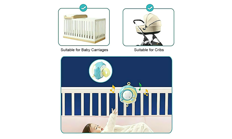 Baby Cot Bed Musical Toy Light Projector