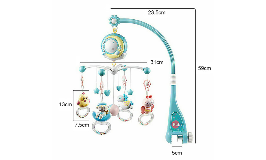 Baby Cot Bed Musical Toy Light Projector