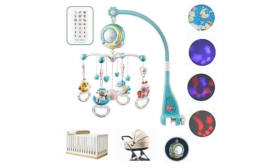 Baby Cot Bed Musical Toy Light Projector
