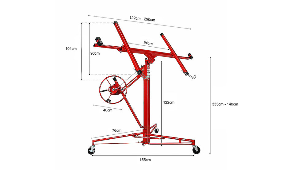 Drywall Hoist Caster Lift Board Panel