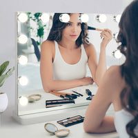 Dripex Vanity Mirror with Lights, Large Hollywood Lighted Makeup Mirror with 14 Dimmable LED Bulbs, Touchscreen Control, Cosmetic Tabletop Mirror for Bedroom, Dressing Room