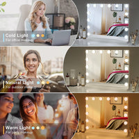 Dripex Vanity Mirror with Lights, Large Hollywood Lighted Makeup Mirror with 14 Dimmable LED Bulbs, Touchscreen Control, Cosmetic Tabletop Mirror for Bedroom, Dressing Room