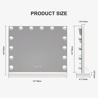Dripex Vanity Mirror with Lights, Large Hollywood Lighted Makeup Mirror with 14 Dimmable LED Bulbs, Touchscreen Control, Cosmetic Tabletop Mirror for Bedroom, Dressing Room