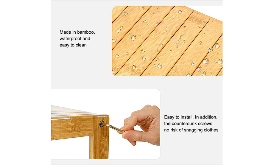 Dripex Bamboo Shelf 4 Tier Free Standing Shelf Unit Storage Shelf Rack Utility Organizer Stand for Bathroom Kitchen Living Room