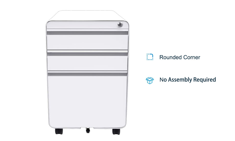 Dripex 3-Drawer Mobile Vertical Filing Cabinet