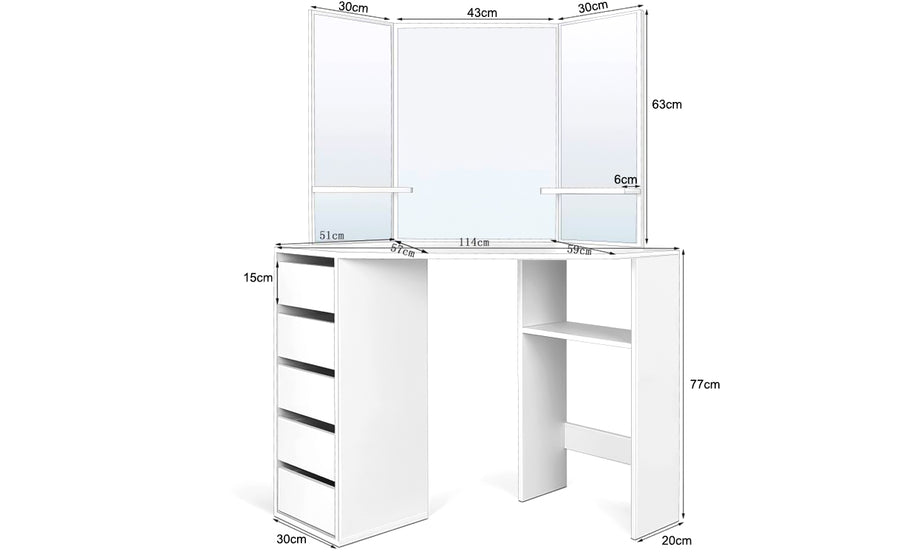 Dripex Corner Dressing Table