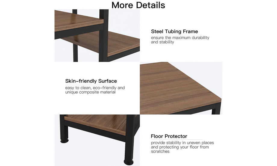 Yoleo Computer Desk with 4 Tier Storage Shelves