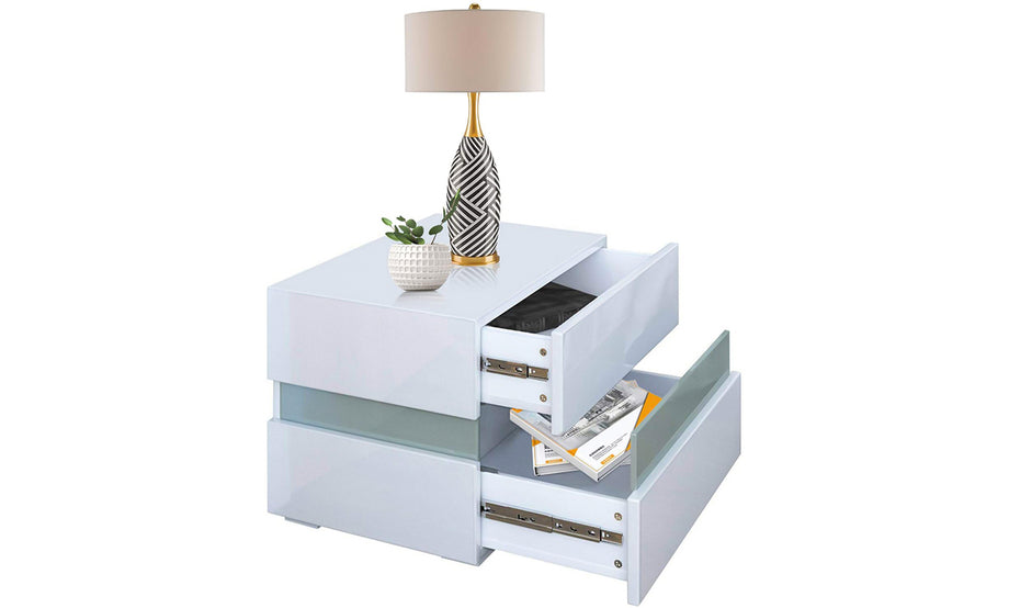 Dripex 2 Drawer LED Nightstand-45x 60 x 39cm