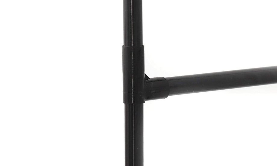 iropro Heavy Duty Metal Garment Rail Clothes Rail Hanging Display Rail With 4-Tier Storage Shelf for Boxes Shoes, Free Standing Clothing Rail Coat Rack with Hooks for Bags, Hats, Towel