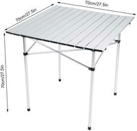 Camping Roll up Aluminum 27.5" Square Folding Table