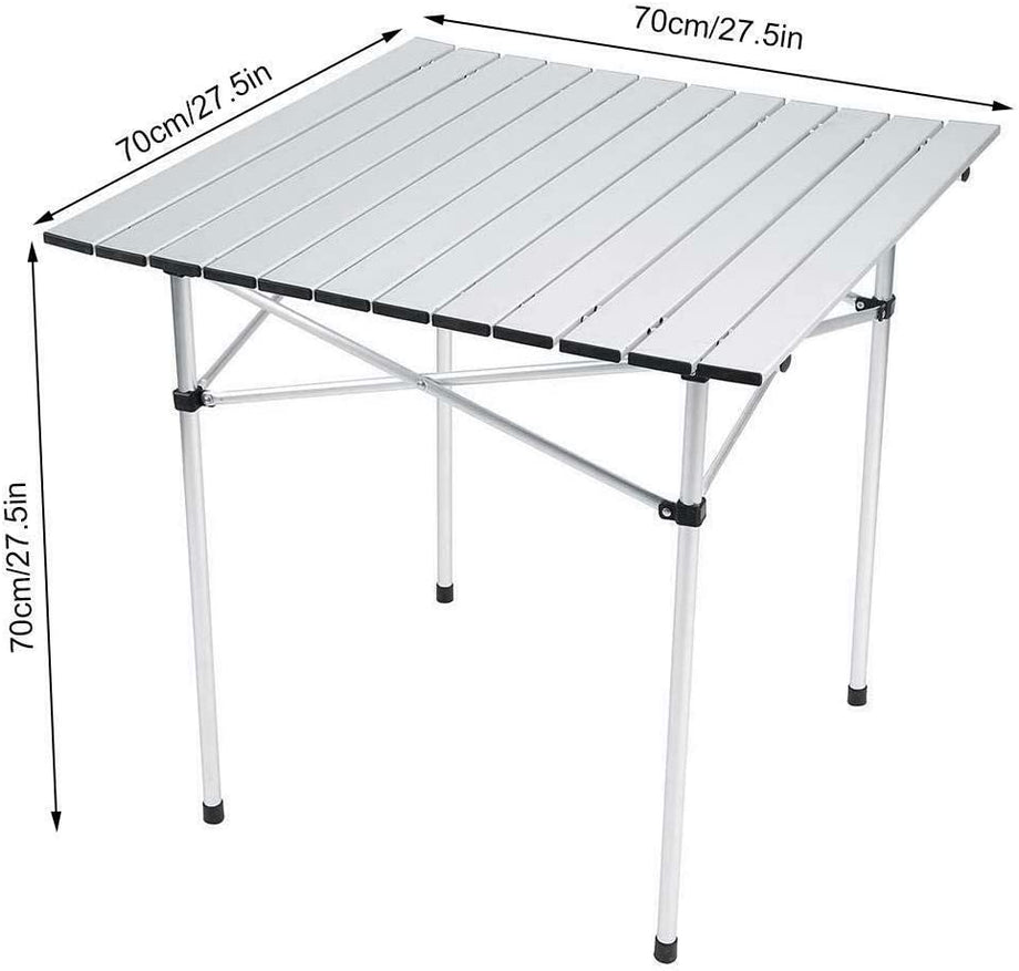 Camping Roll up Aluminum 27.5" Square Folding Table