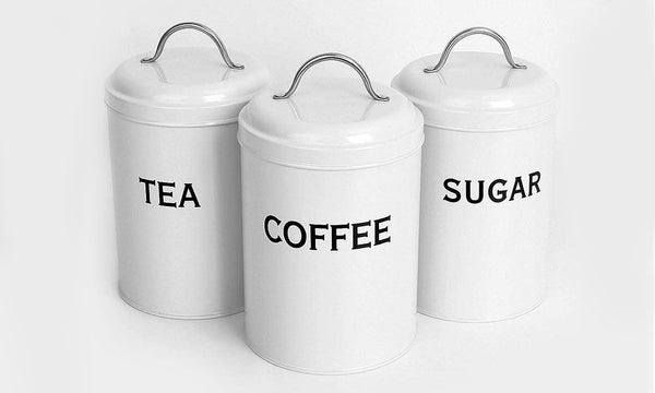 Iropro Set of 3 Airtight Tea Sugar and Coffee Storage Canister Jars