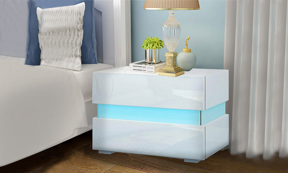 Dripex 2 Drawer LED Nightstand-45x 60 x 39cm
