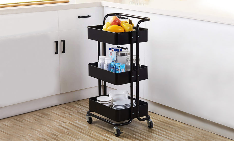 Dripex 3-Tier Rolling Multi Function Storage Trolley Utility Cart