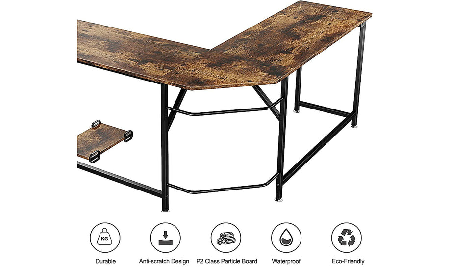 Dripex Corner Computer Desk, L Shaped Corner Gaming Desk for PC with CPU Stand