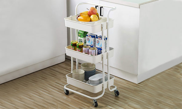 Dripex 3-Tier Rolling Multi Function Storage Trolley Utility Cart