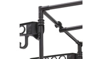 iropro Heavy Duty Metal Garment Rail Clothes Rail Hanging Display Rail With 4-Tier Storage Shelf for Boxes Shoes, Free Standing Clothing Rail Coat Rack with Hooks for Bags, Hats, Towel
