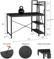 Dripex Computer Desk with 4 Tier Shelves