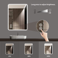 Dripex Illuminated Backlit LED Bathroom Mirror ,600*800 MM Bluetooth Bathroom Mirrors with Dimmable LED Lights and Demister Pad, Horizontal/Vertical