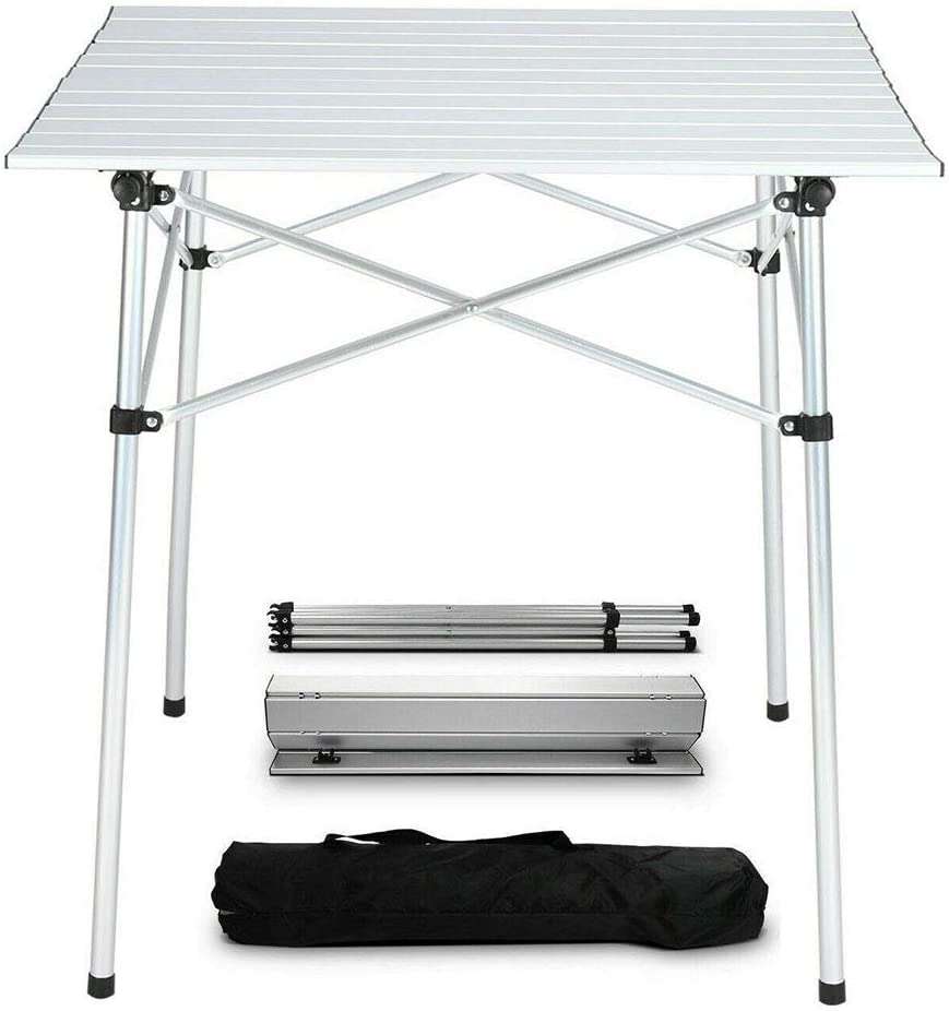Camping Roll up Aluminum 27.5" Square Folding Table