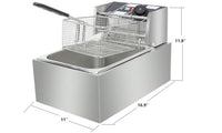 iropro Deep Fat Fryer, 10 Litre with Adjustable Temperature Control, 2500W Commercial Countertop Home Use and Removable Basket for Easy Clean, Stainless Steel Material