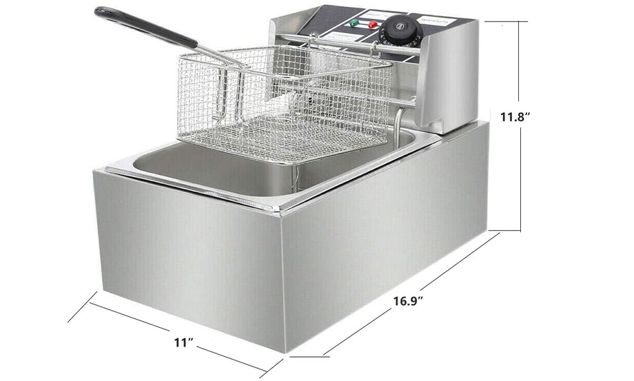 iropro Deep Fat Fryer, 10 Litre with Adjustable Temperature Control, 2500W Commercial Countertop Home Use and Removable Basket for Easy Clean, Stainless Steel Material