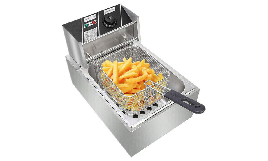 iropro Deep Fat Fryer, 10 Litre with Adjustable Temperature Control, 2500W Commercial Countertop Home Use and Removable Basket for Easy Clean, Stainless Steel Material