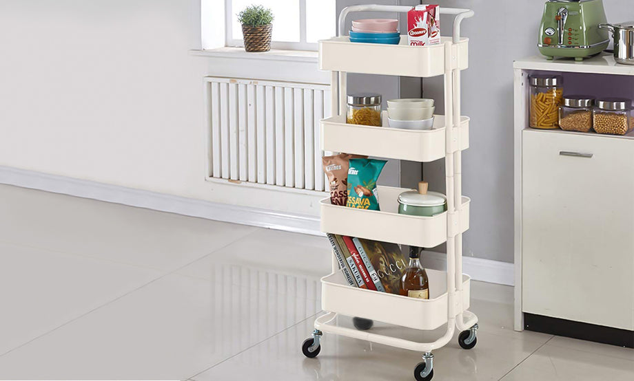 Dripex 4-Tier Rolling Multi Function Storage Trolley Utility Cart