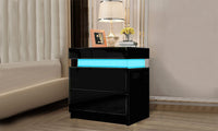 Dripex 2 Drawer LED Nightstand-45x 60 x 39cm