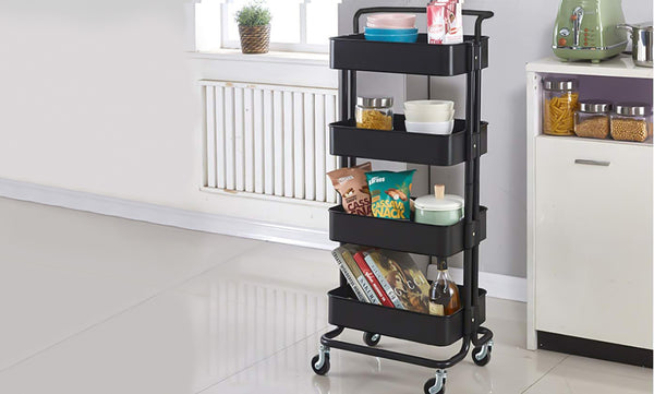 Dripex 4-Tier Rolling Multi Function Storage Trolley Utility Cart