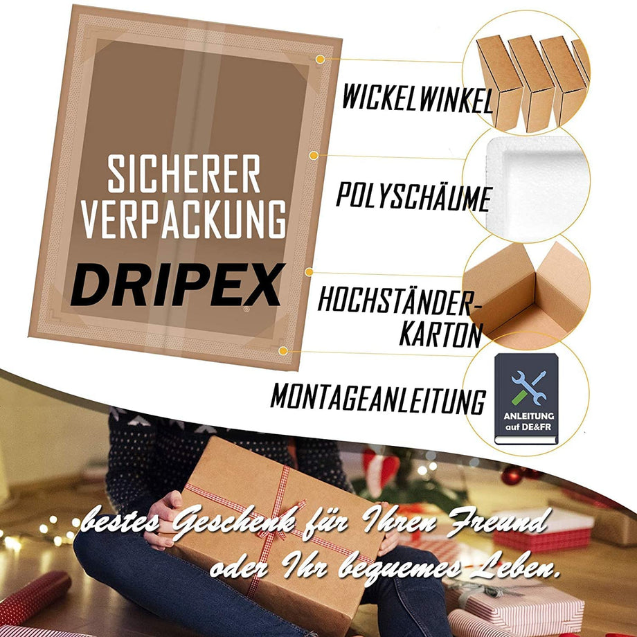 Dripex Bathroom Mirror with LED Lights, 600*800 MM Illuminated Bathroom Mirror Wall Mounted Vanity Mirror, Bathroom Light Mirror with Demister Pad, Horizontal/Vertical