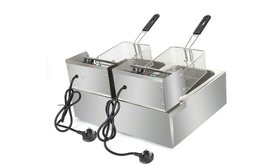iropro 20L Stainless Steel Deep Fat Fryer 2500W with Dual Cover, Easy Clean and Adjustable Temperature Control