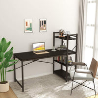 Dripex Computer Desk with 4 Tier Shelves