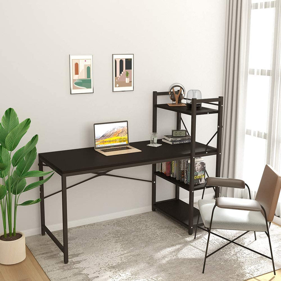 Dripex Computer Desk with 4 Tier Shelves