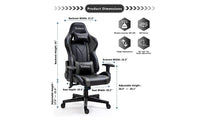 Yoleo PC & Racing Game Chair-155 Degree-Black