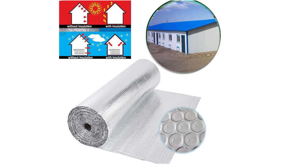 Dripex Double Aluminium Bubble Foil Insulation Loft Wall Boat Loft Caravan Home Wall Shed - Various Size