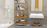 Dripex Bamboo Shelf 4 Tier Free Standing Shelf Unit Storage Shelf Rack Utility Organizer Stand for Bathroom Kitchen Living Room