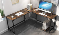 Dripex Corner Computer Desk, L Shaped Corner Gaming Desk for PC with CPU Stand